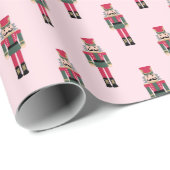 Pink Nutcracker Ballet Weihnachtsmuster Geschenkpapier (Rolleneckpunkt)