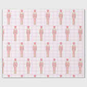 Pink Nutcracker Ballet Weihnachtswackelpapier Geschenkpapier (Flach)
