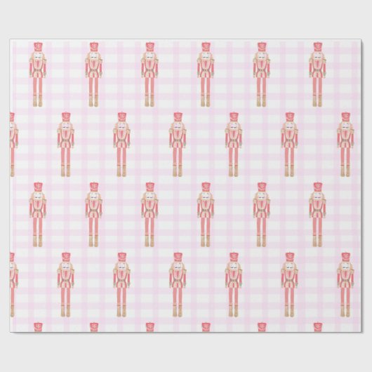 Pink Nutcracker Ballet Weihnachtswackelpapier Geschenkpapier (Flach)
