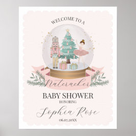 Pink Nutcracker Ballet Winter Baby Dusche Empfang Poster