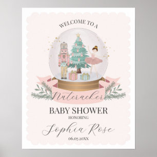 Pink Nutcracker Ballet Winter Baby Dusche Empfang Poster