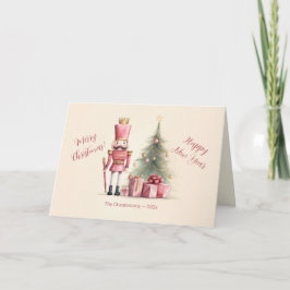 Pink Nutcracker Christmas Holiday Card Karte