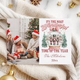  Pink  Nutcracker Christmas Photo  Wonderland Glob Feiertagskarte