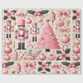 Pink Nutcracker Christmas Tree  Geschenkpapier (Flach)