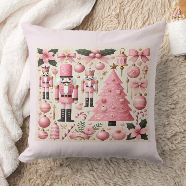 Pink Nutcracker Christmas Tree  Kissen (Decke)