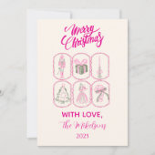 Pink Nutcracker Coquette Christmas Feiertagskarte (Vorderseite)