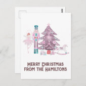 Pink Nutcracker Custom Christmas Postcard Postkarte (Vorne/Hinten)