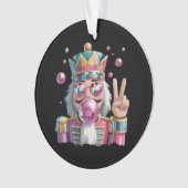 Pink Nutcracker Disco Ball Sunglasses Peace Sign Ornament (Vorderseite)