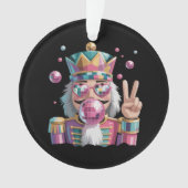 Pink Nutcracker Disco Ball Sunglasses Peace Sign Ornament (Vorderseite)