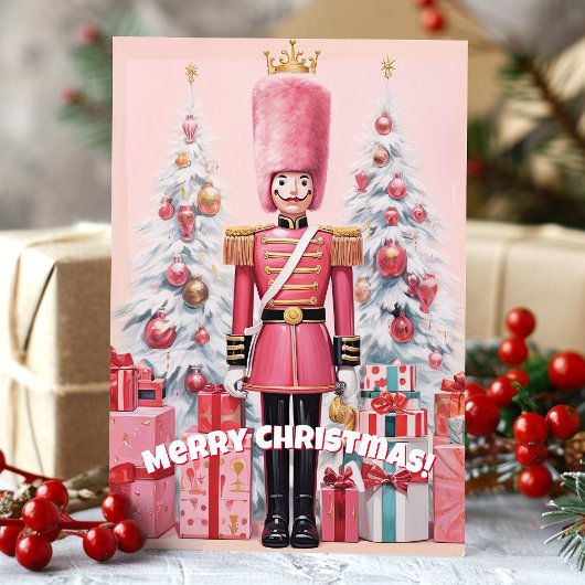 Pink Nutcracker Frohe Weihnachten