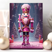 Pink Nutcracker Frohe Weihnachtsgrüße Karte