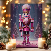 Pink Nutcracker Frohe Weihnachtsgrüße Karte