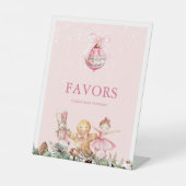 Pink Nutcracker Geburtstagsparty-Favoriten Sockelschild (Vorderseite)