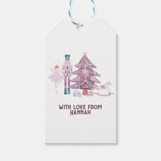 Pink Nutcracker Geschenkanhänger (Vorderseite)