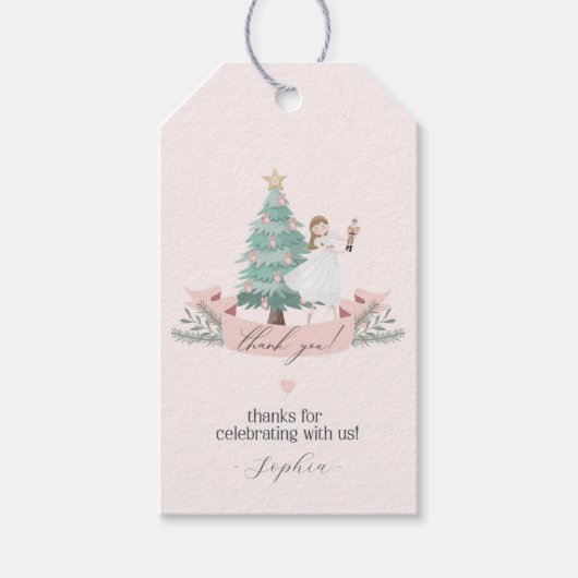Pink Nutcracker Gevor Tag für Babydusche Geschenkanhänger (Vorderseite)