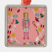 Pink Nutcracker Ornament Aus Metall (Vorne)