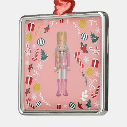 Pink Nutcracker Ornament Aus Metall (Links)
