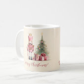 Pink Nutcracker Script Weihnachts-Tasse Kaffeetasse (Vorderseite Links)