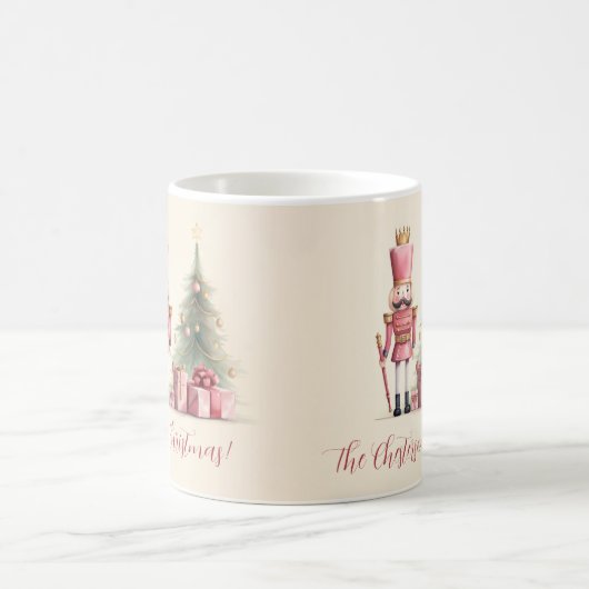Pink Nutcracker Script Weihnachts-Tasse Kaffeetasse (Mittel)