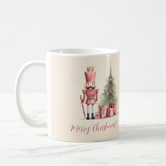 Pink Nutcracker Script Weihnachts-Tasse Kaffeetasse (Links)