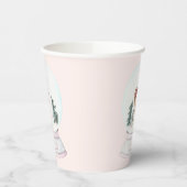 Pink Nutcracker Snow Globe Pappbecher (Links)