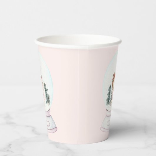 Pink Nutcracker Snow Globe Pappbecher (Rechts)