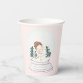 Pink Nutcracker Snow Globe Pappbecher (Vorderseite)