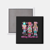 Pink Nutcracker Squad Pink Weihnachtsballett Xmas Magnet (Vorderseite/Rückseite)