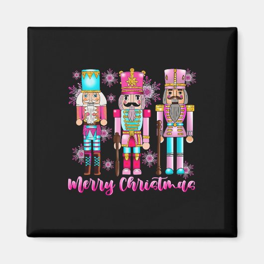Pink Nutcracker Squad Pink Weihnachtsballett Xmas Magnet (Vorne)