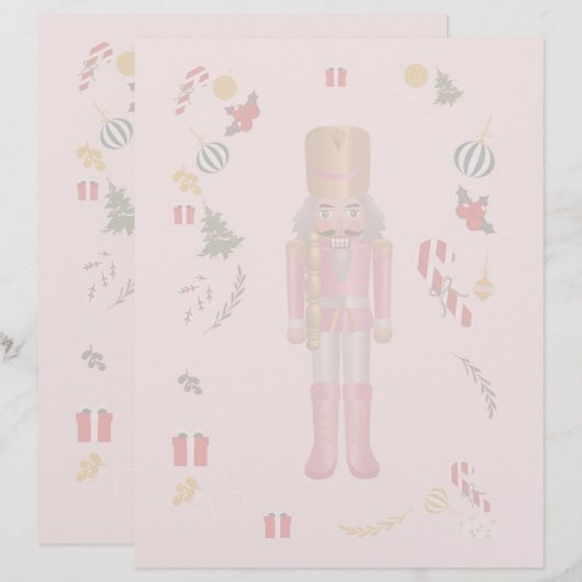 Pink Nutcracker Stationery Paper. (Vorne/Hinten)
