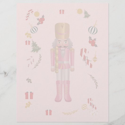 Pink Nutcracker Stationery Paper. (Rückseite)