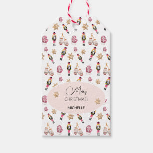 Pink Nutcracker Sugar Land Watercolor Personalisie Geschenkanhänger