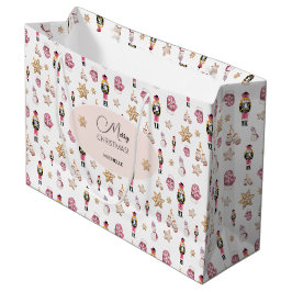 Pink Nutcracker Sugar Land Watercolor Personalisie Große Geschenktüte