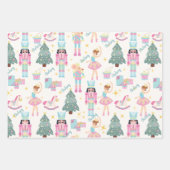 Pink Nutcracker und Ballerina Personalisiert Geschenkpapier Set (Vorderseite)