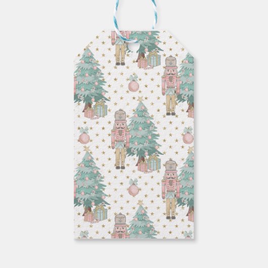 Pink Nutcracker Weihnachten Personalisiert Geschenkanhänger (Rückseite)