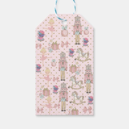 Pink Nutcracker Weihnachten Personalisiert Geschenkanhänger (Rückseite)
