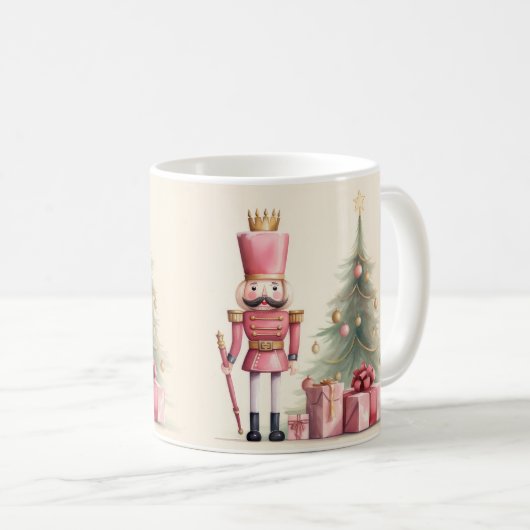 Pink Nutcracker Weihnachts-Tasse Kaffeetasse (VorderseiteRechts)