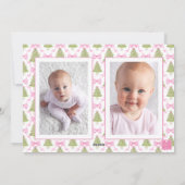 Pink Nutcracker Weihnachtsbaum Monogram Wappen Feiertagskarte (Rückseite)