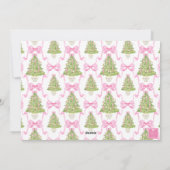 Pink Nutcracker Weihnachtsbaum Monogram Wappen Feiertagskarte (Rückseite)