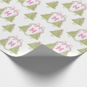 Pink Nutcracker Weihnachtsbaum Monogram Wappen Geschenkpapier (Ecke)