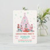 Pink Nutcracker Weihnachtsbaumschmuck Party Einladung (Stehend Vorderseite)