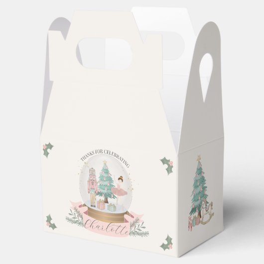 Pink Nutcracker Weihnachtsdusche Gefallen Geschenkschachtel (Geöffnet)