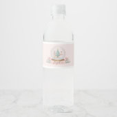 Pink Nutcracker Weihnachtsfeier Wasserflaschenetikett (Vorderseite)