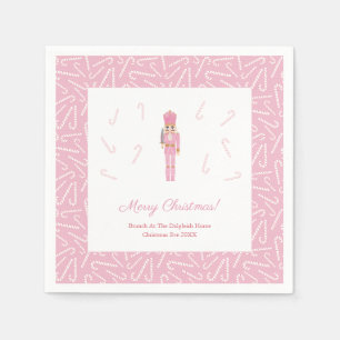 Pink Nutcracker Weihnachtsfeiertage Brunch Party Serviette