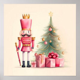 Pink Nutcracker Weihnachtskunst drucken Poster
