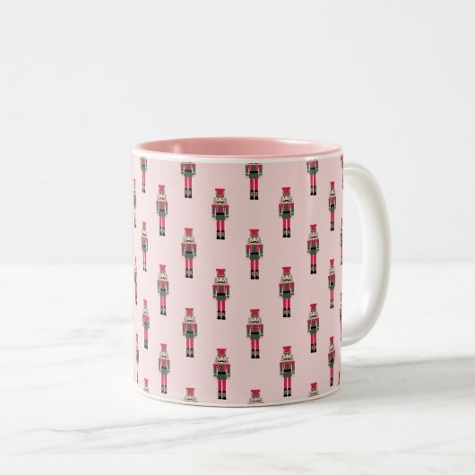 Pink Nutcracker Weihnachtskunst Malerei Tasse (VorderseiteRechts)