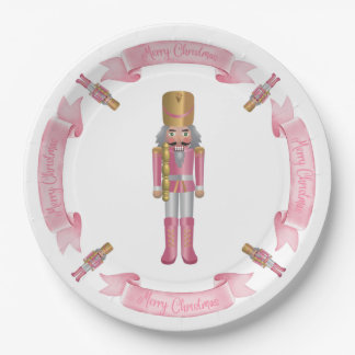Pink Nutcracker Weihnachtsscheibe Pappteller