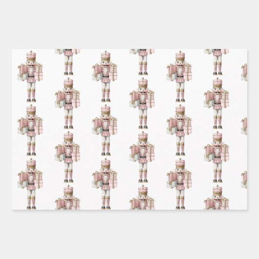 Pink Nutcracker Weihnachtswrapping Papier (Vorderseite)
