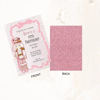 Pink Nutcracker Winter Geburtstagsparty Einladung