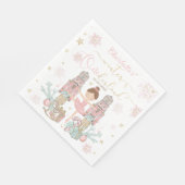 Pink Nutcracker Winter Onederland 1st Birthday Serviette (Ecke)